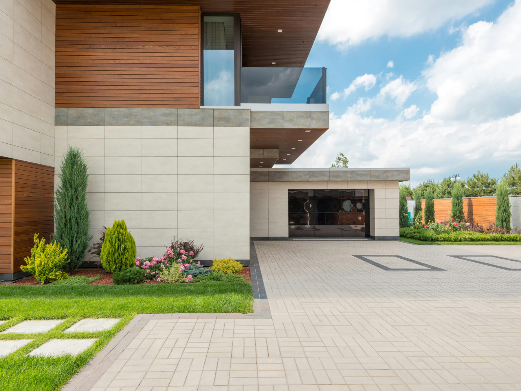 A luxury home with a low-maintenance garden