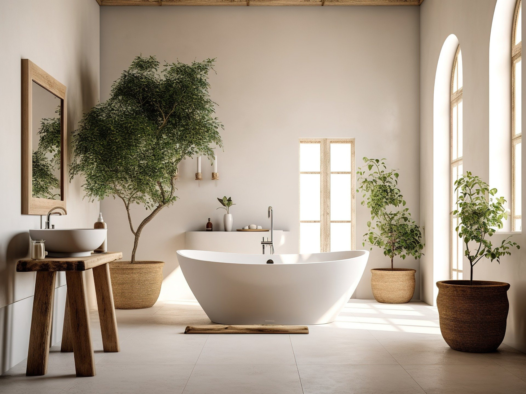 Luxury bathroom with a neutral colour palette