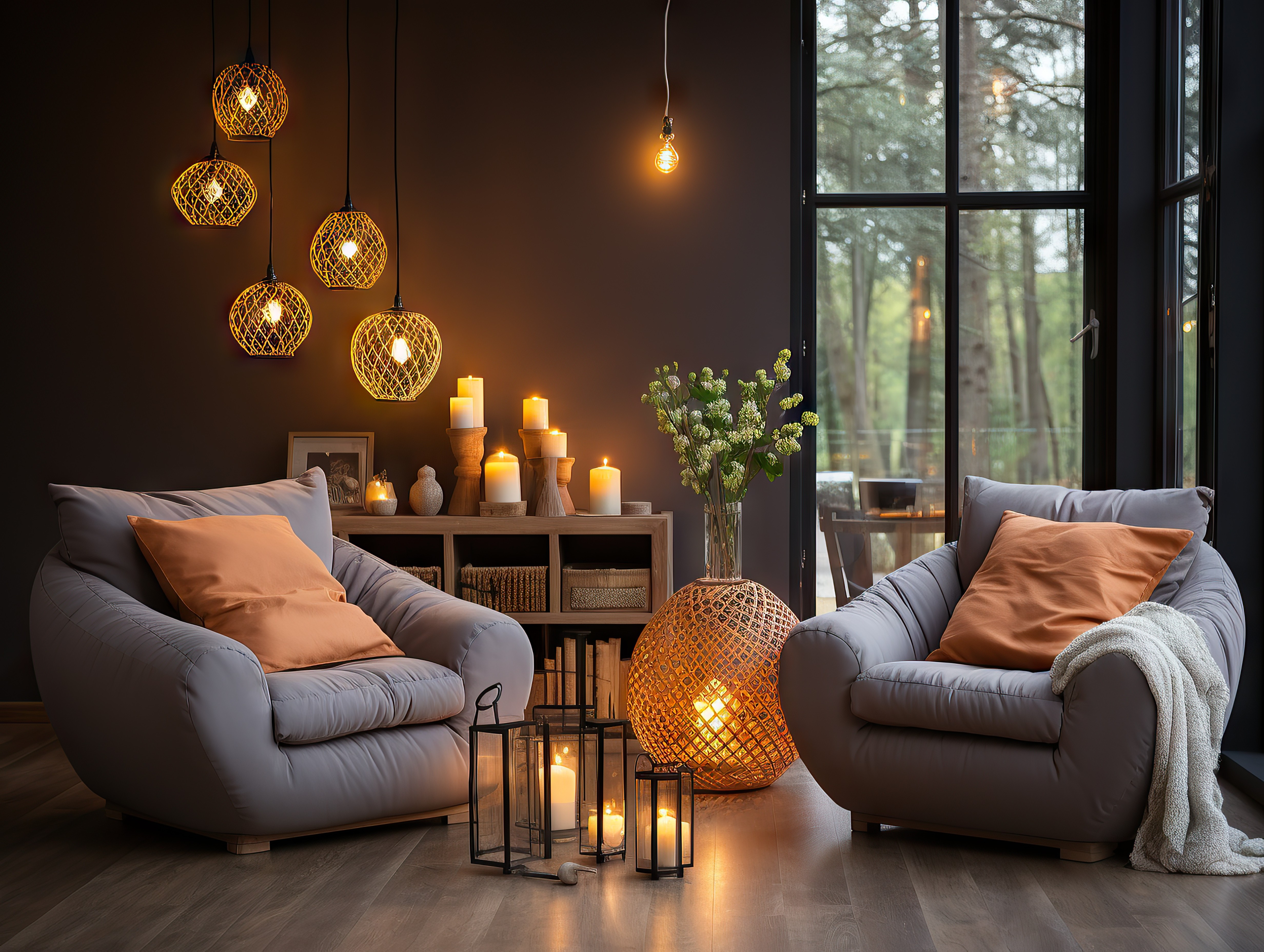 Winter decor 5 - layered lighting