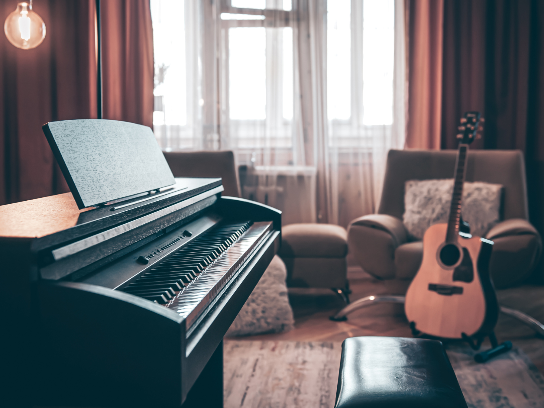 Even a compact music room can be a haven for creativity